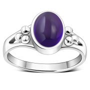 Amethyst Ethnic Silver Ring, r112