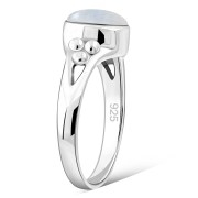 Rainbow Moonstone Ethnic Silver Ring, r112