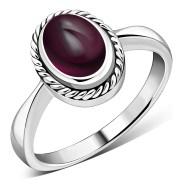 Garnet Silver Ring, r127