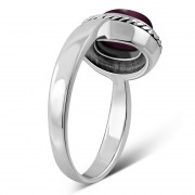 Garnet Silver Ring, r127