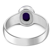 Simple Band Amethyst Stone Silver Ring (R160AT)