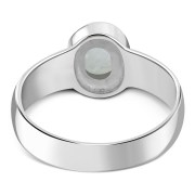 Simple Band Rainbow Moonstone Silver Ring (R160RMS)