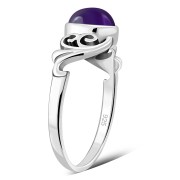 Ethnic Amethyst Stone Silver Ring, r192