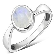 Rainbow Moonstone Silver Ring, r199