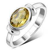 Delicate Citrine Silver Ring, r262