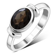 Delicate Smoky Quartz Silver Ring, r262