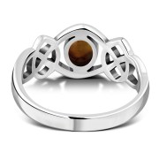 Baltic Amber Cabochon Celtic Knot Silver Ring, r264