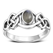 Labradorite Celtic Silver Ring, r264