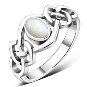 Mother of Pearl Celtic Ring