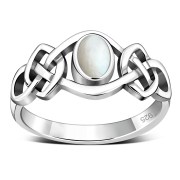 Mother of Pearl Celtic Ring