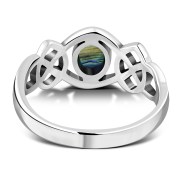 Abalone Sea Shell Celtic Knot Silver Ring, r264