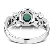 Turquoise Stone Celtic Knot Silver Ring. r264