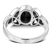 Celtic Trinity Knot Black Onyx Stone Ring, r266