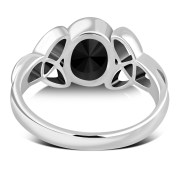 Celtic Trinity Knot Black Onyx Stone Ring, r266