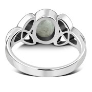 Celtic Trinity Knot Rainbow Moonstone Ring - R266RMS