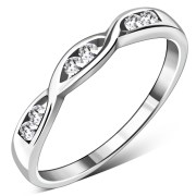 Clear CZ Sterling Silver Womens Ring, r287