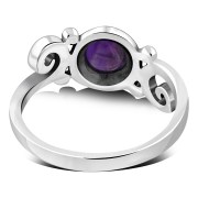 Amethyst Spiral Silver Ring, r328