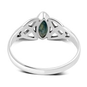  Abalone Shell Celtic Trinity Knot Silver Ring, r369