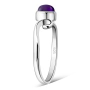 Amethyst Delicate Spiral Silver Ring, r390