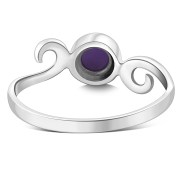 Amethyst Delicate Spiral Silver Ring, r390