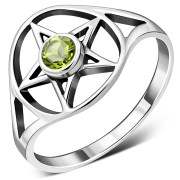 Peridot Pentacle Women's Ring, r427