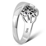 Rainbow Moon Stone Celtic Knot Silver Ring, r440