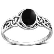 Celtic Stone Ring w Black Onyx, r464