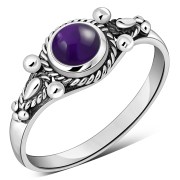 Tibetan Style Amethyst Ring, r473