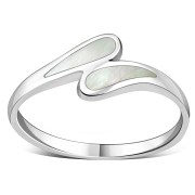 Mother of Pearl Sterling Silver Drops Ring, r476