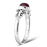 Ethnic Style Garnet Stone Silver Ring, r480