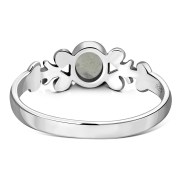 Ethnic Style Rainbow Moon Stone Silver Ring, r480