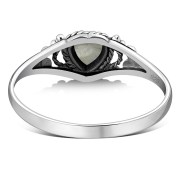 Ethnic Heart Mother of Pearl Silver Ring, r484