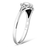 Ethnic Heart Black Onyx Silver Ring, r484