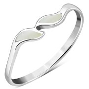 Mother of Pearl Sea Shell Silver Ring, r488