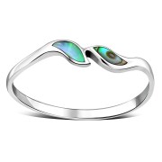 Abalone Sea Shell Silver Ring, r488