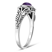 Native American Amethyst Stone Sterling Silver Ring, r490