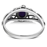 Native American Amethyst Stone Sterling Silver Ring, r490