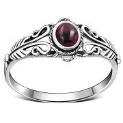 Native American Garnet Silver Ring, r490