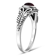 Native American Garnet Silver Ring, r490