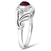 Ethnic Flower Design Garnet Ring, r491