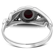 Ethnic Flower Design Garnet Ring, r491