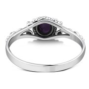 Ethnic Style Amethyst Stone Silver Ring, r493