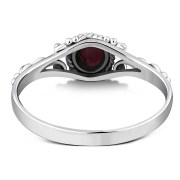 Ethnic Style Garnet Stone Silver Ring, r493