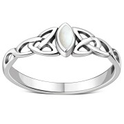 Celtic Silver Ring w Mother of Pearl, r494