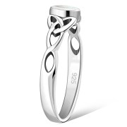 Celtic Silver Ring w Mother of Pearl, r494