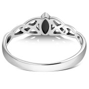 Celtic Knot Silver Ring w Black Onyx, r494