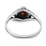 Ethnic Garnet Stone Silver Ring, r495