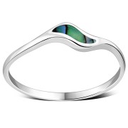 Abalone Sea Shell Silver Ring, r497
