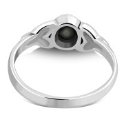 Black Onyx Sterling Silver Celtic Trinity Ring, r498