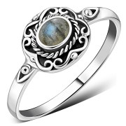 Ethnic Style Black Onyx Silver Ring, r500